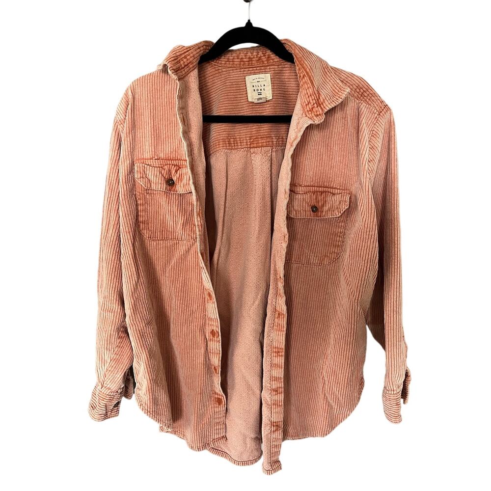 Billabong medium women’s corduroy pink button down shacket
